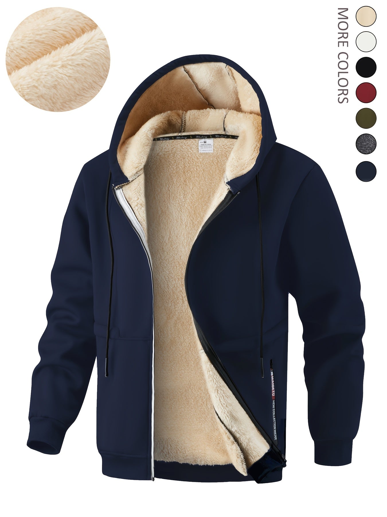 Nórdico | Chaqueta térmica para hombre con capucha y forro interior cálido