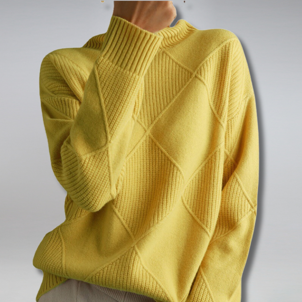 Drune | Cozy geometric knit turtleneck sweater for women