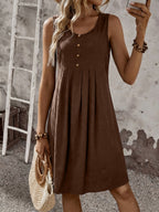 Vestido chaleco de verano para mujer, moda, cómodo, sexy, esencial para vacaciones, falda plisada, falda corta con botones