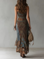 Vestido Asimétrico Boho Elegante con Abertura para Mujer