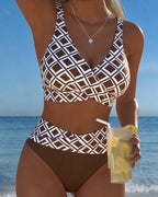 Zweiteiliger Bikini Mit Bh-Schnitt Und Diamantmuster
