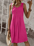Vestido chaleco de verano para mujer, moda, cómodo, sexy, esencial para vacaciones, falda plisada, falda corta con botones