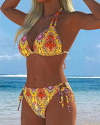 Bikini Farbig Halter Druck