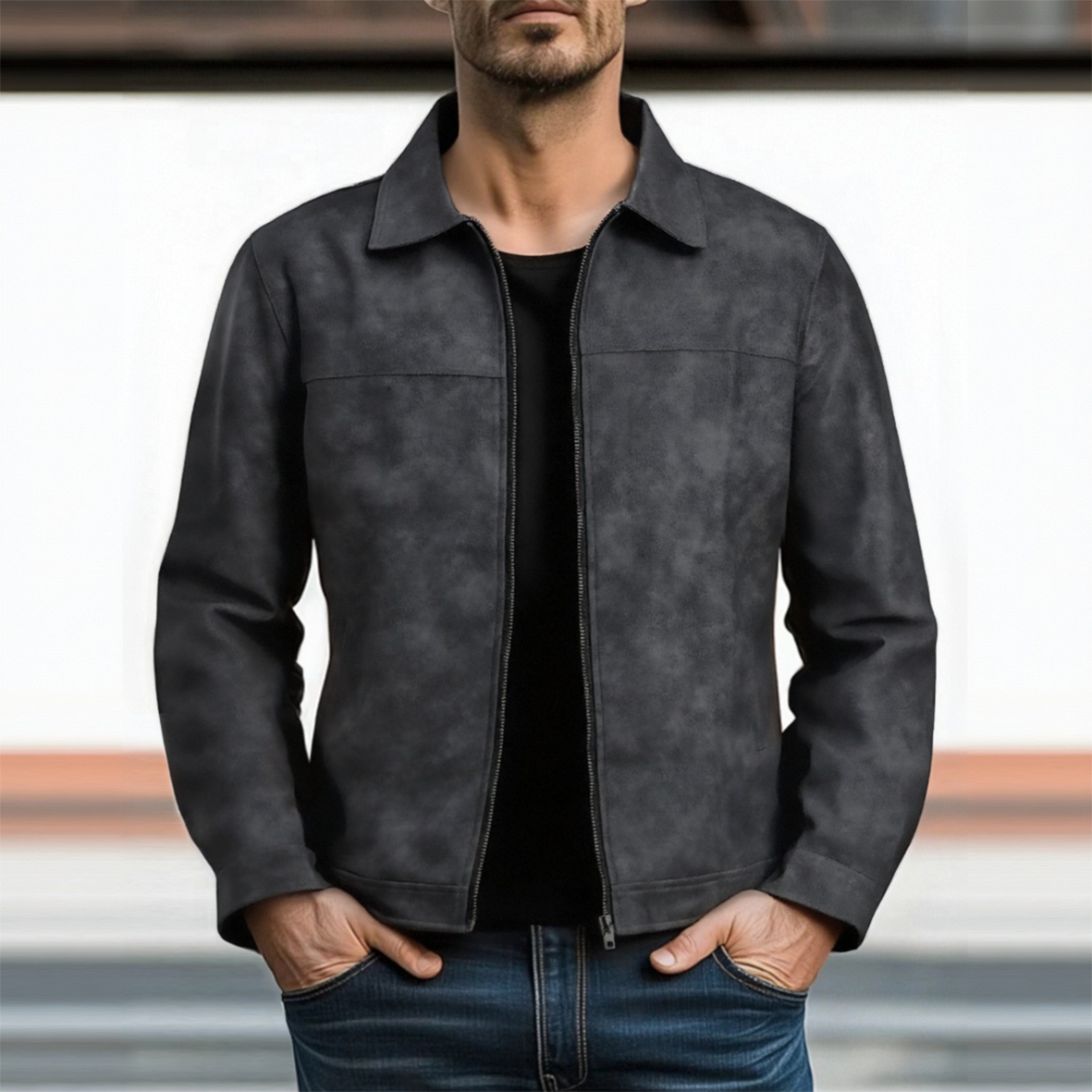 Bravik | Chaqueta Masculina Estilo Cuero para Invierno