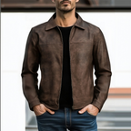 Bravik | Chaqueta Masculina Estilo Cuero para Invierno