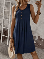 Vestido chaleco de verano para mujer, moda, cómodo, sexy, esencial para vacaciones, falda plisada, falda corta con botones