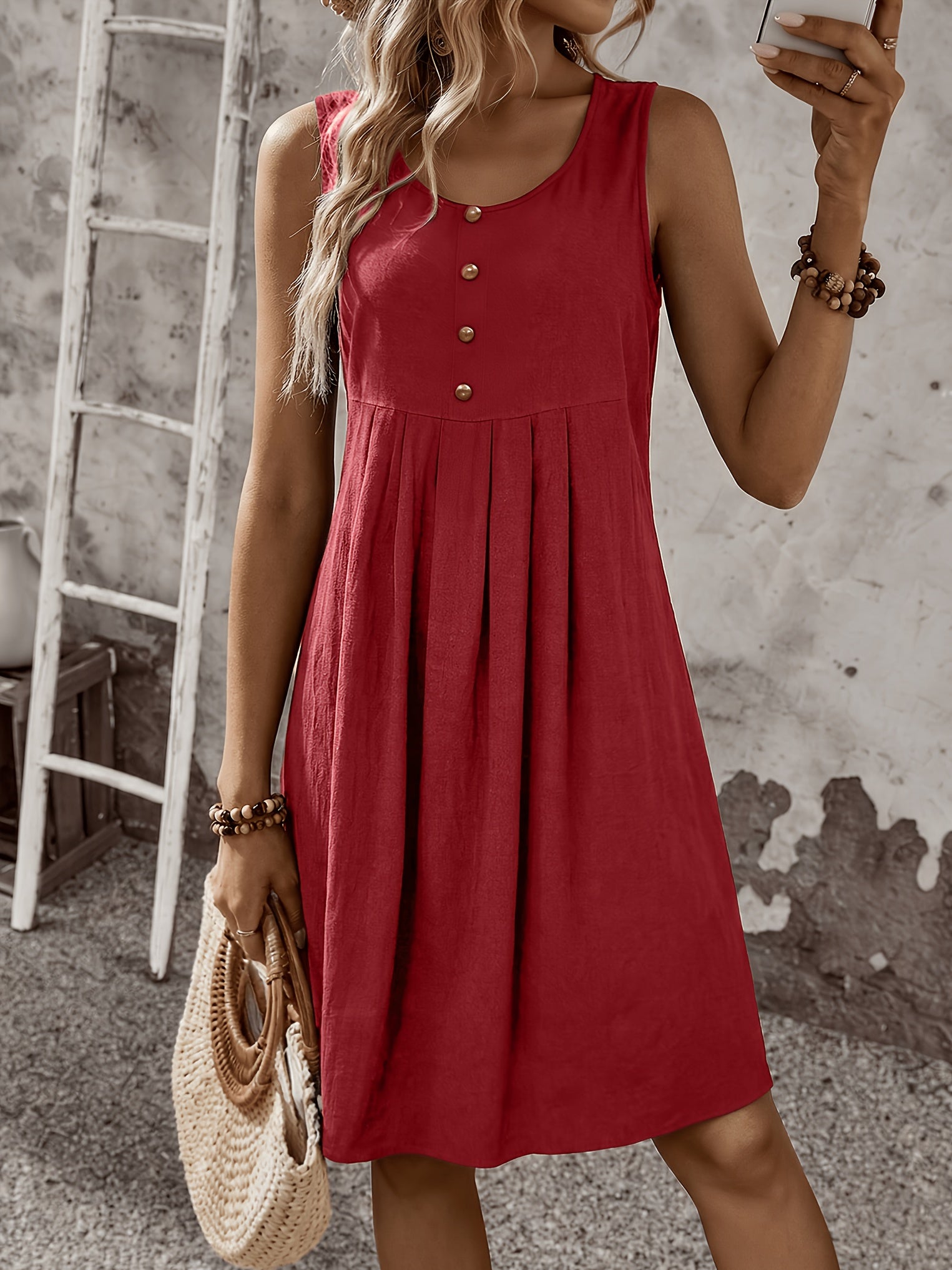 Vestido chaleco de verano para mujer, moda, cómodo, sexy, esencial para vacaciones, falda plisada, falda corta con botones