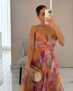 Giselle - Vestido largo con estampado floral encantador para Mujer