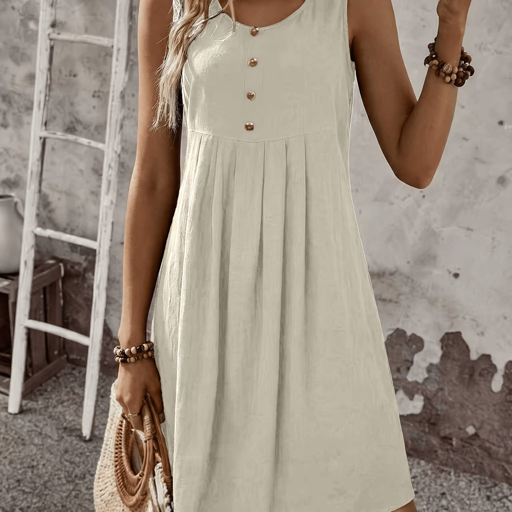 Vestido chaleco de verano para mujer, moda, cómodo, sexy, esencial para vacaciones, falda plisada, falda corta con botones