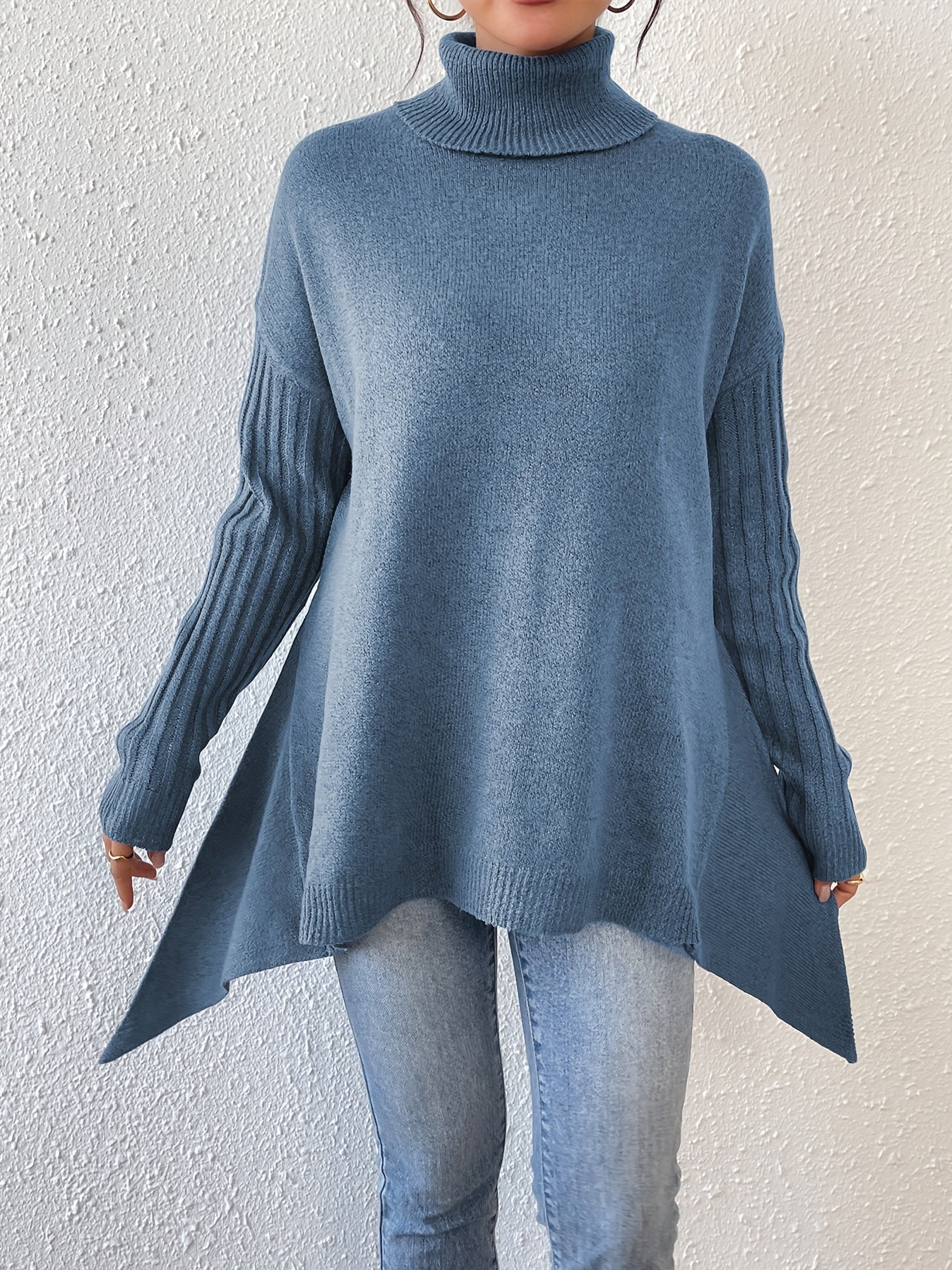 Auralyn™ | Jersey de cuello alto asimétrico y acogedor