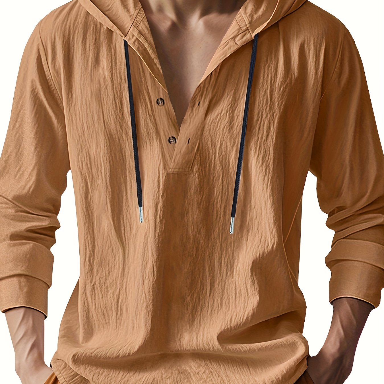 Kaelix™ | Camiseta Henley con capucha azul claro