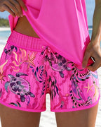 Tankini Stilvoll Meeresdruck Schlitz