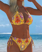 Bikini Farbig Halter Druck