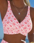 Zweiteiliger Bikini Mit Bh-Schnitt Und Diamantmuster