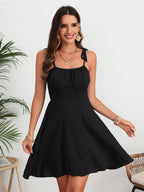 Vestido corto con tirantes finos para mujeres, vestido sin espalda con estampado de lunares, ropa casual para uso diario, vacaciones, fiestas
