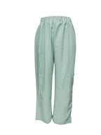 Conjunto 2 Piezas Verde Menta Blusa Floral Manga 3/4 y Pantalón Palazzo Casual Elegante Mujer