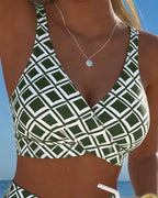 Zweiteiliger Bikini Mit Bh-Schnitt Und Diamantmuster
