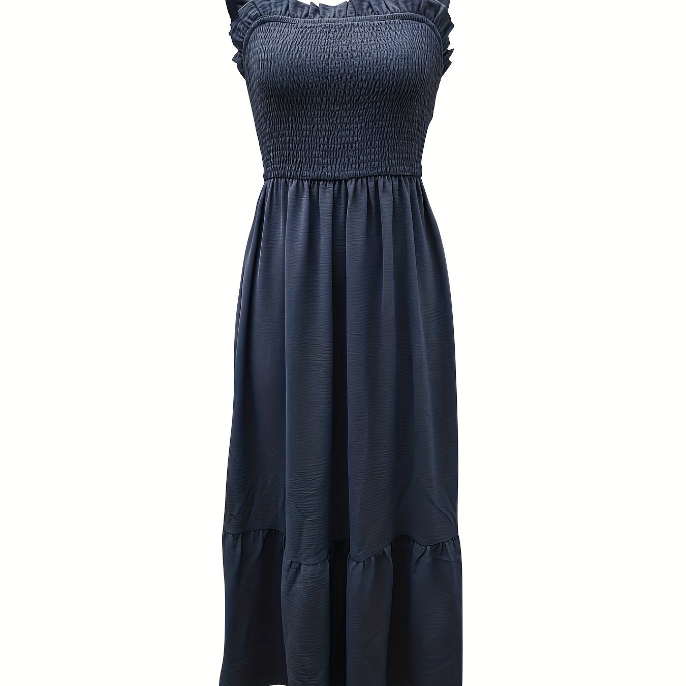 Vestido Maxi Casual Boho Chic con Escote Cuadrado y Falda Fluida Mujer
