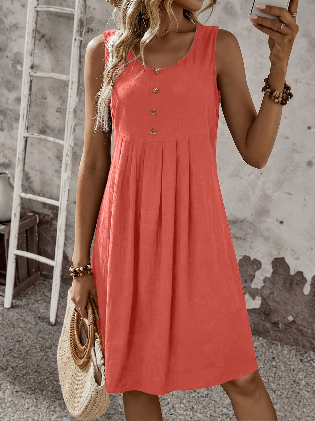Vestido chaleco de verano para mujer, moda, cómodo, sexy, esencial para vacaciones, falda plisada, falda corta con botones