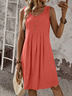 Vestido chaleco de verano para mujer, moda, cómodo, sexy, esencial para vacaciones, falda plisada, falda corta con botones