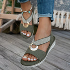 Sandalias Femeninas Cómodas con Correa Casual para Verano Verde