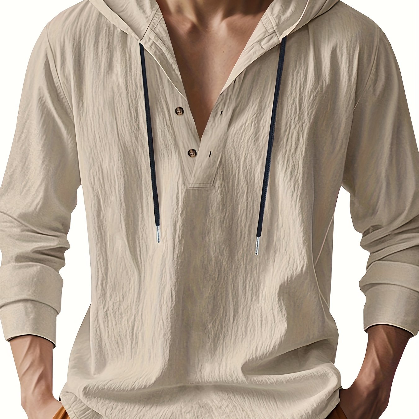 Kaelix™ | Camiseta Henley con capucha azul claro