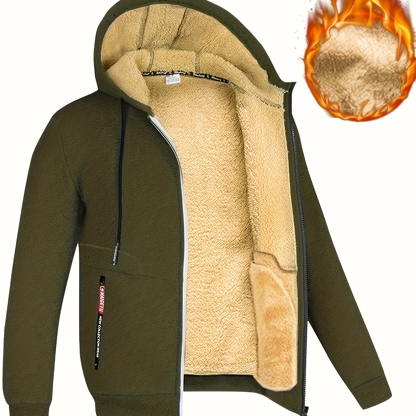 Nórdico | Chaqueta térmica para hombre con capucha y forro interior cálido