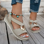 Sandalias Femeninas Cómodas con Correa Casual para Verano Verde