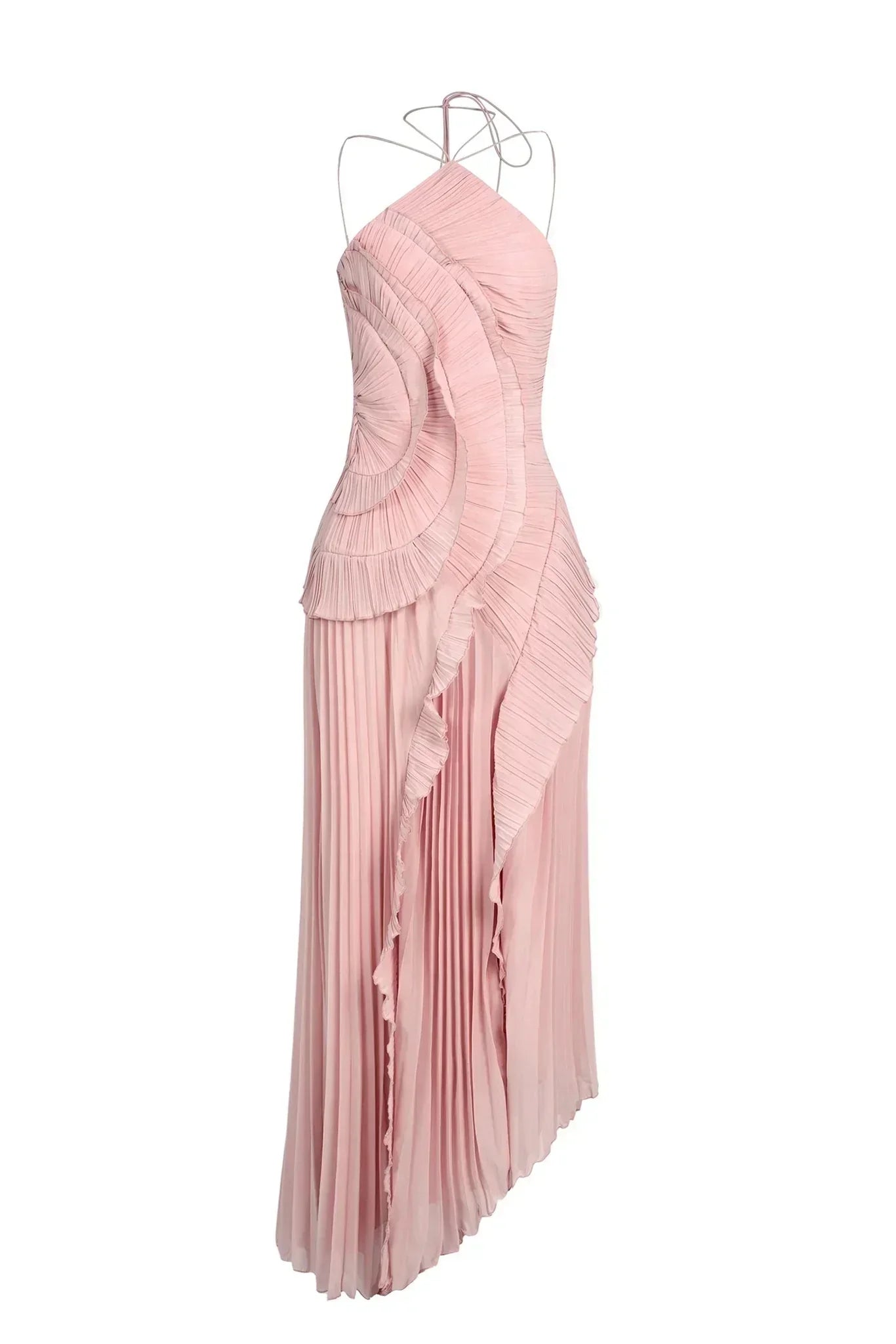 Sancia - Vestido midi plisado con holanes