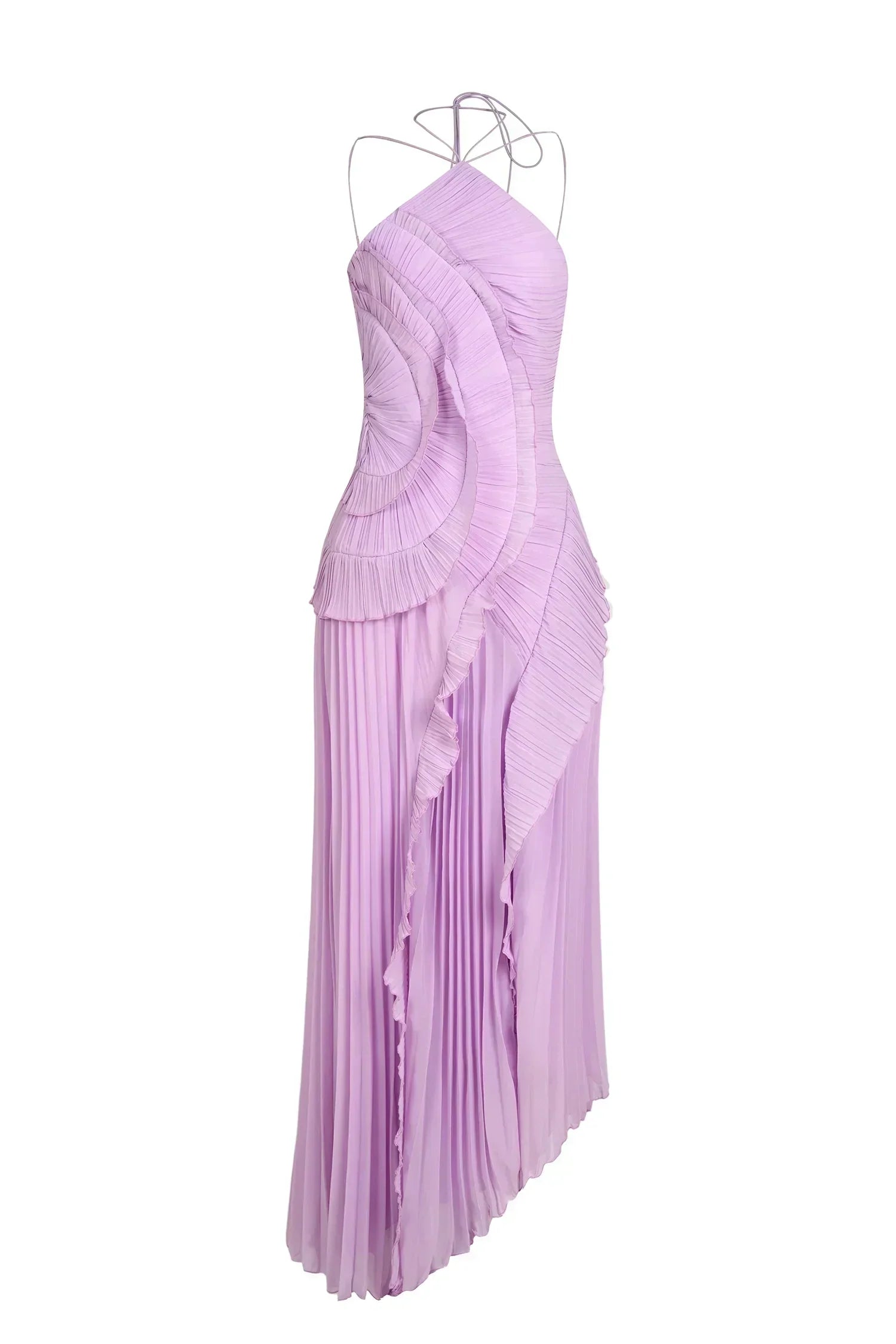 Sancia - Vestido midi plisado con holanes