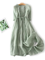 Laura - Vestido elegante de lino para Mujer