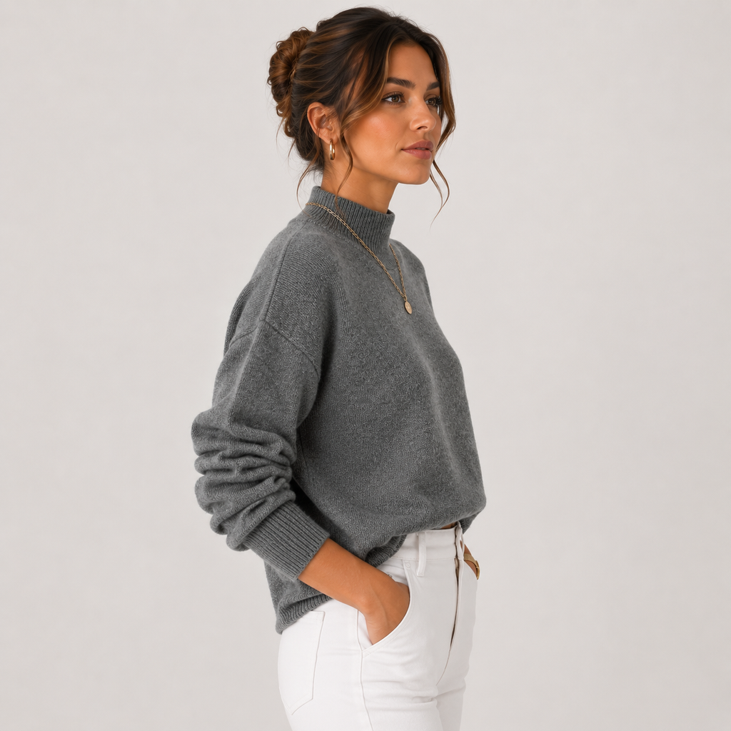 Women's Knit Turtleneck Sweater Cozy Lightweight Winter Pullover