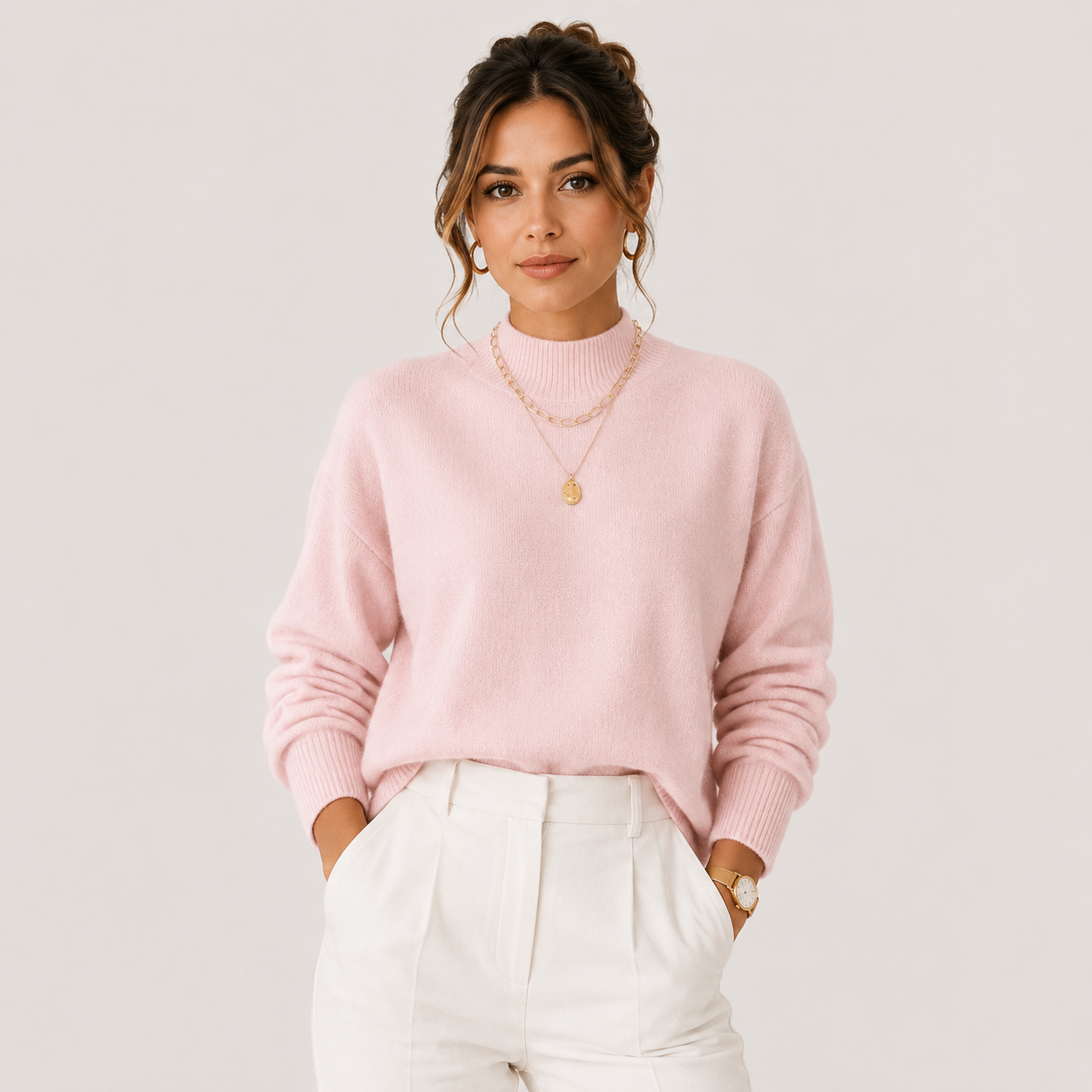 Women's Knit Turtleneck Sweater Cozy Lightweight Winter Pullover