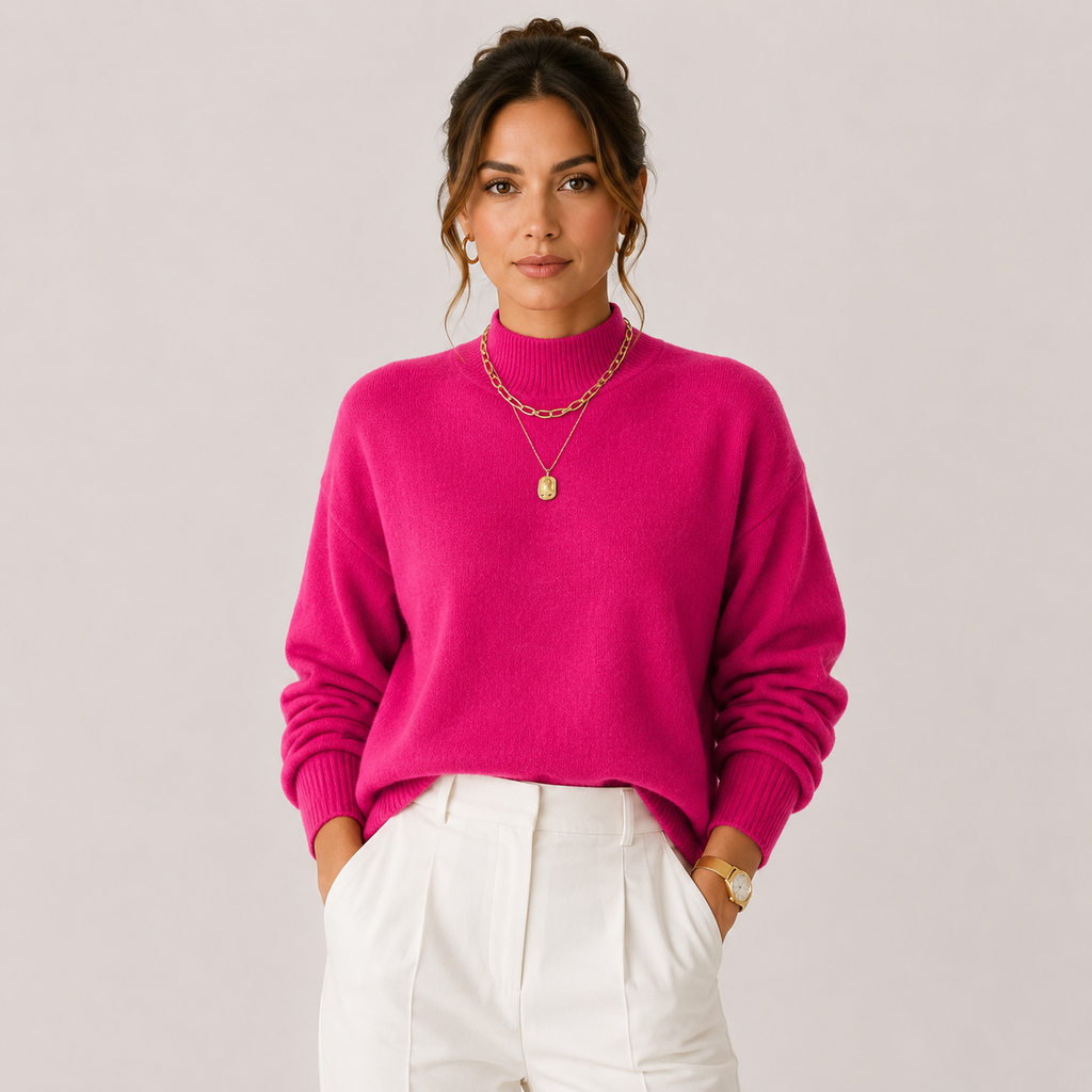 Women's Knit Turtleneck Sweater Cozy Lightweight Winter Pullover