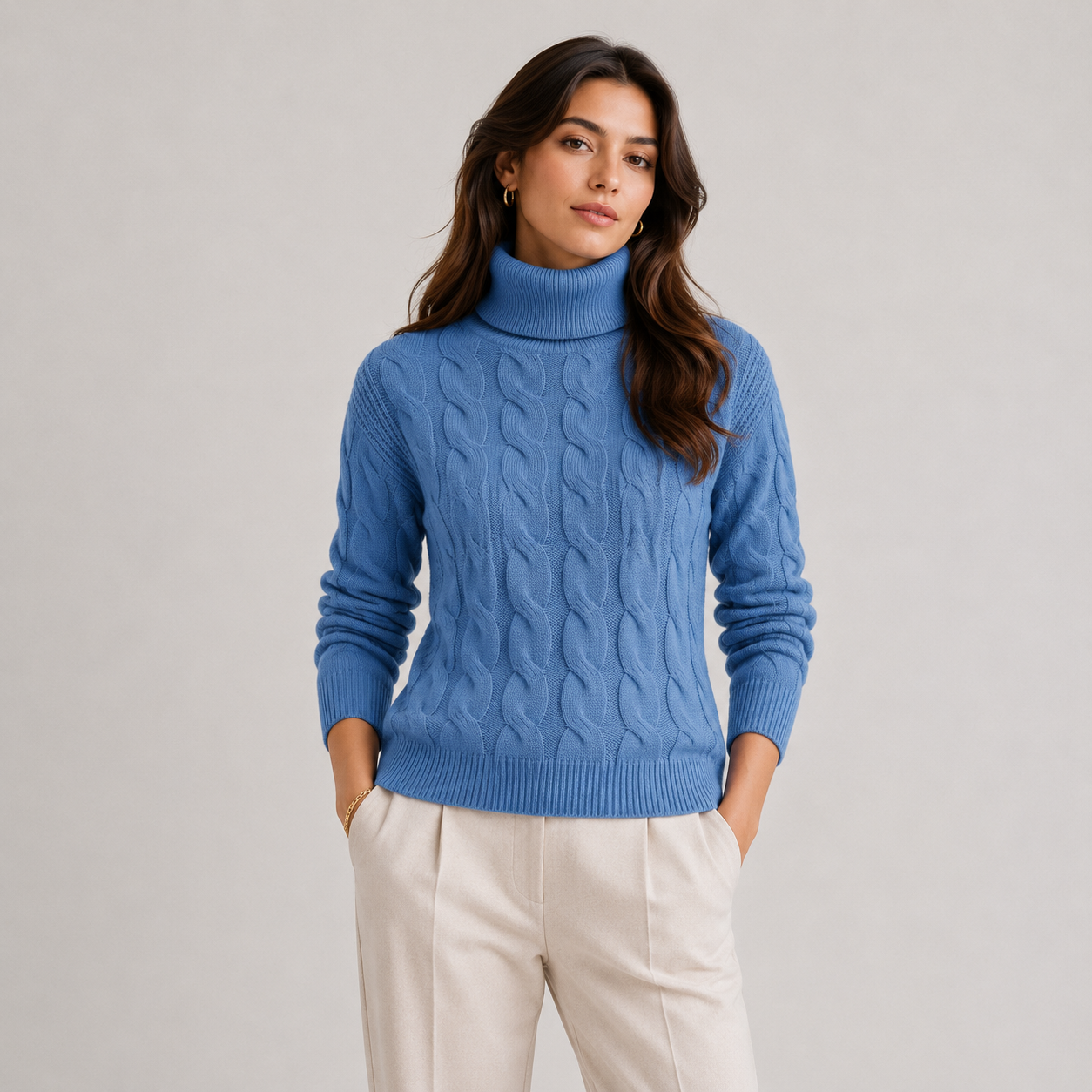 Women's Turtleneck Sweater Lightweight Warm Long Sleeve Knitwear