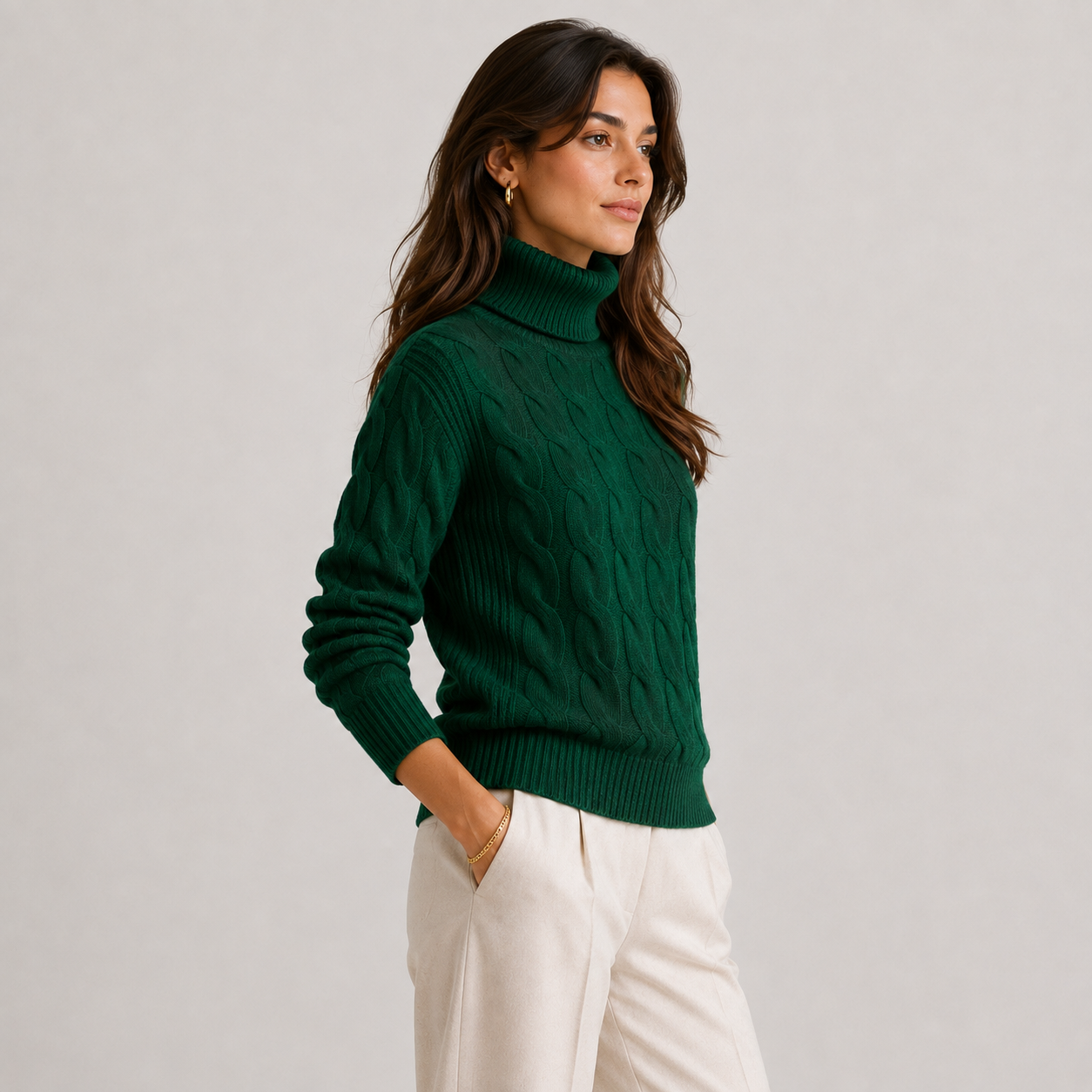 Women's Turtleneck Sweater Lightweight Warm Long Sleeve Knitwear