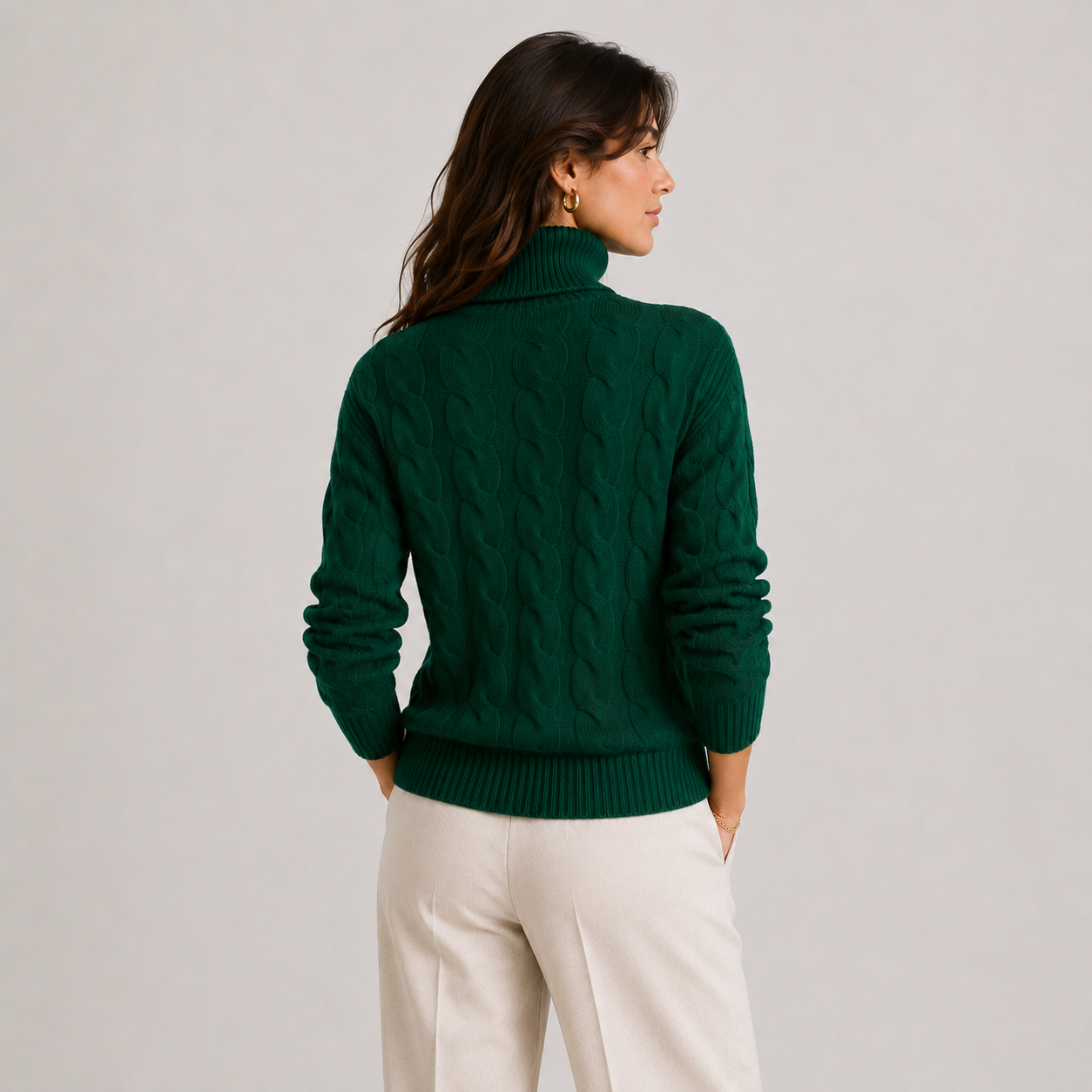 Women's Turtleneck Sweater Lightweight Warm Long Sleeve Knitwear