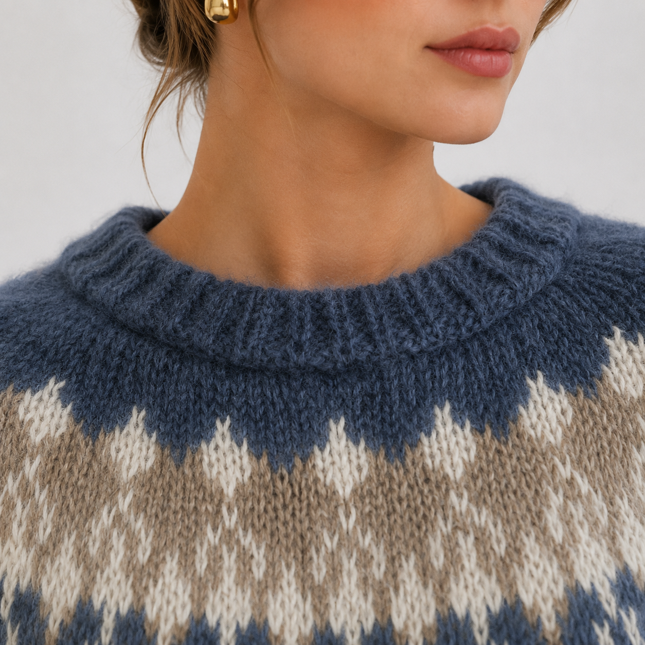 Women's Premium Cashmere Look Pullover Lightweight Warm Knitwear