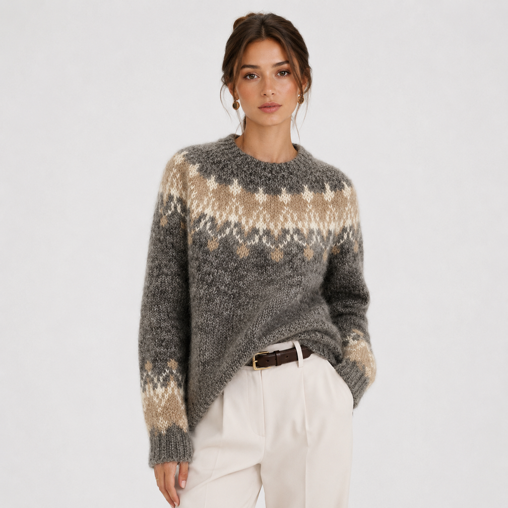 Women's Premium Cashmere Look Pullover Lightweight Warm Knitwear