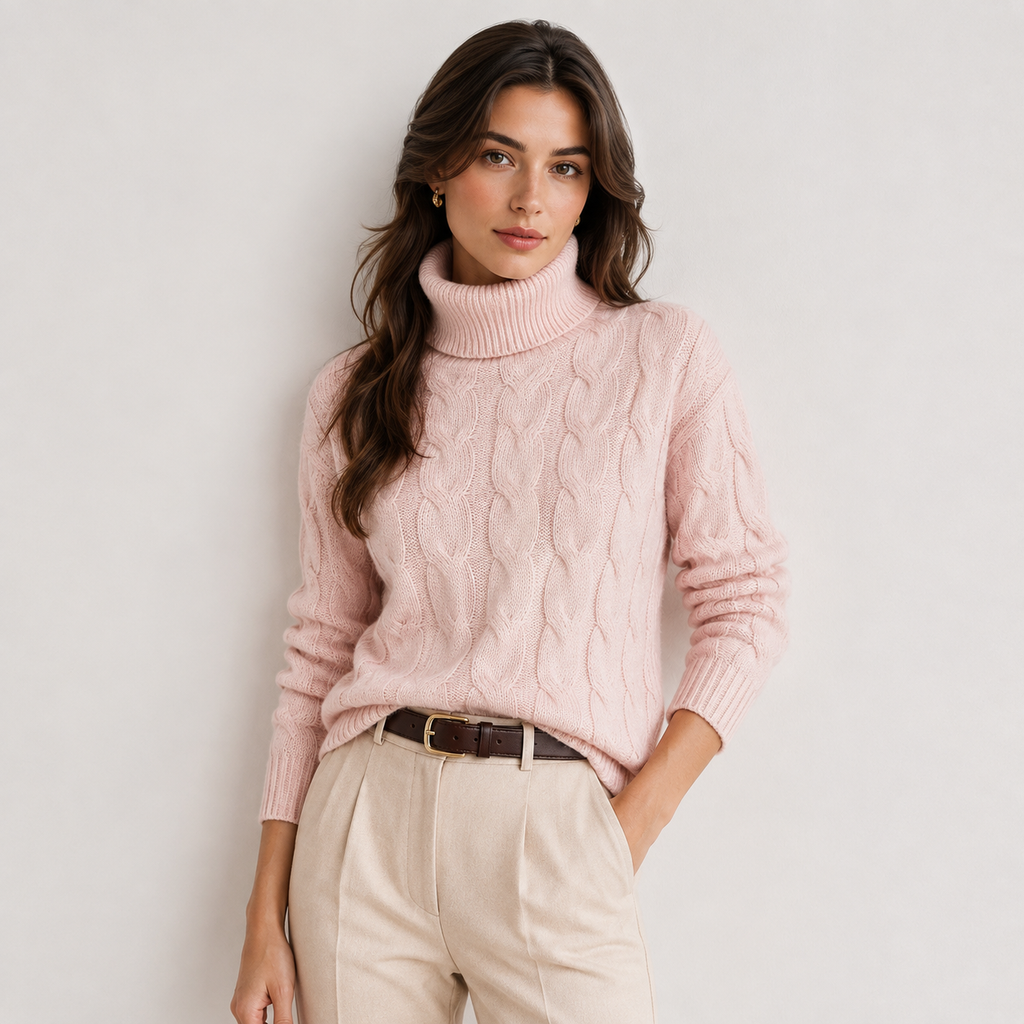 Women's Turtleneck Sweater Lightweight Warm Long Sleeve Knitwear