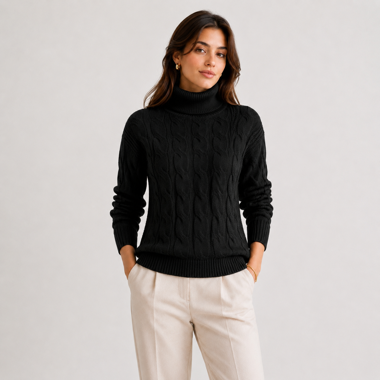 Women's Turtleneck Sweater Lightweight Warm Long Sleeve Knitwear