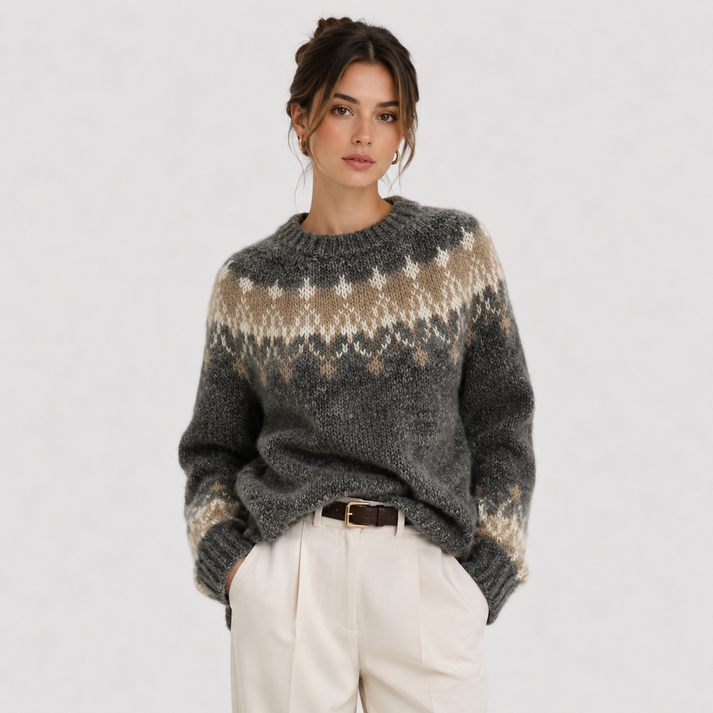 Women's Premium Cashmere Look Pullover Lightweight Warm Knitwear
