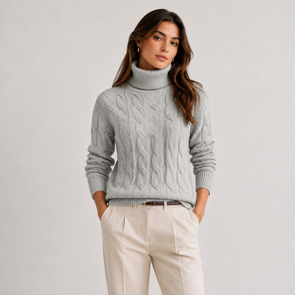 Women's Turtleneck Sweater Lightweight Warm Long Sleeve Knitwear