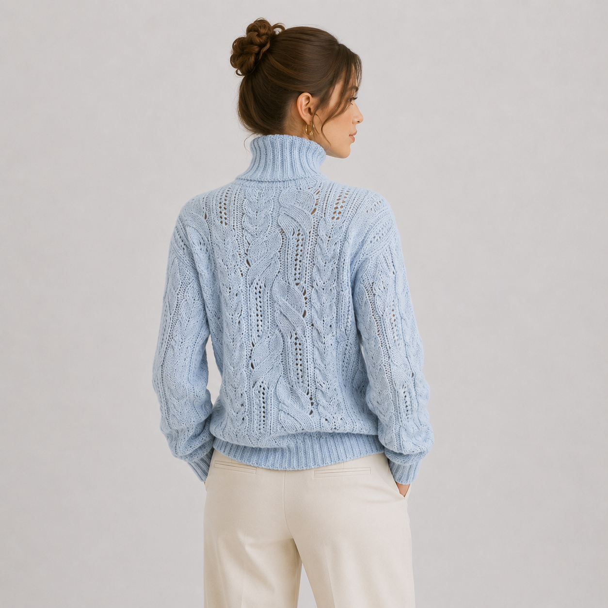 Women's Premium Cashmere Look Sweater Warm Long Sleeve Knitwear