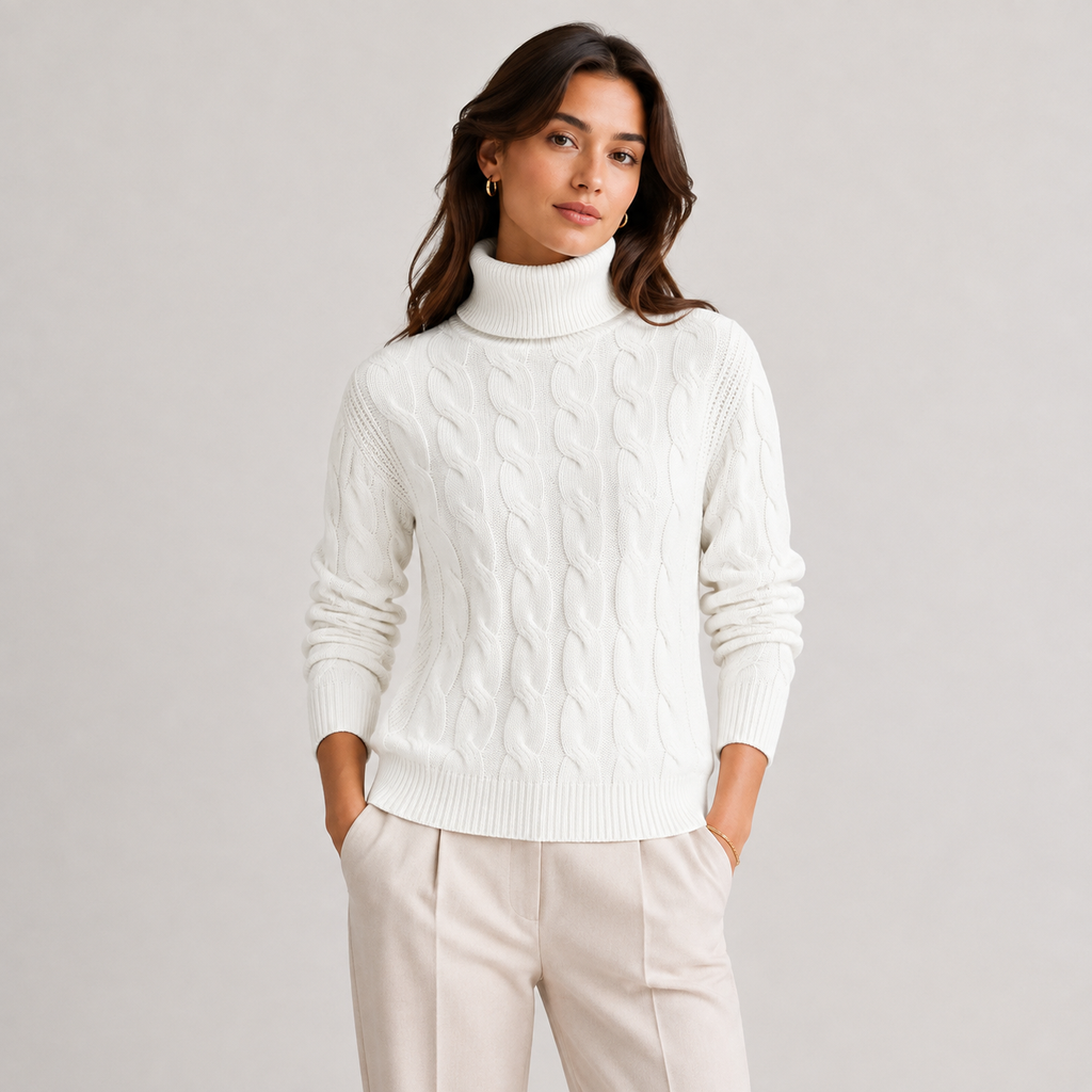 Women's Turtleneck Sweater Lightweight Warm Long Sleeve Knitwear