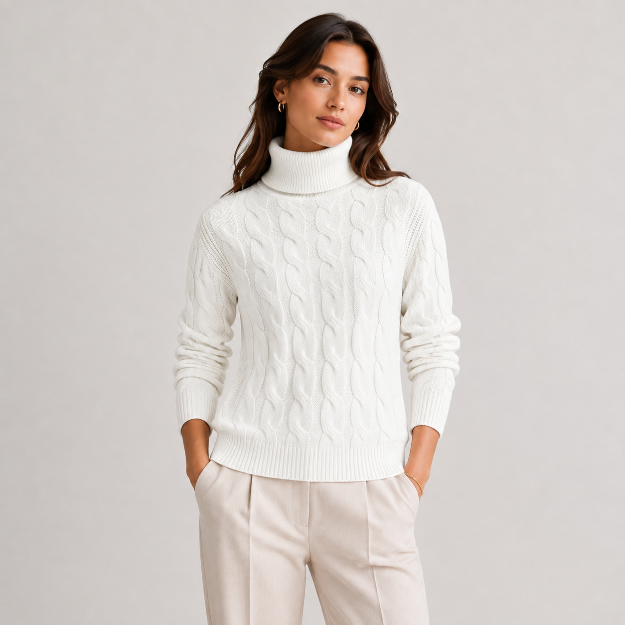 Women's Turtleneck Sweater Lightweight Warm Long Sleeve Knitwear