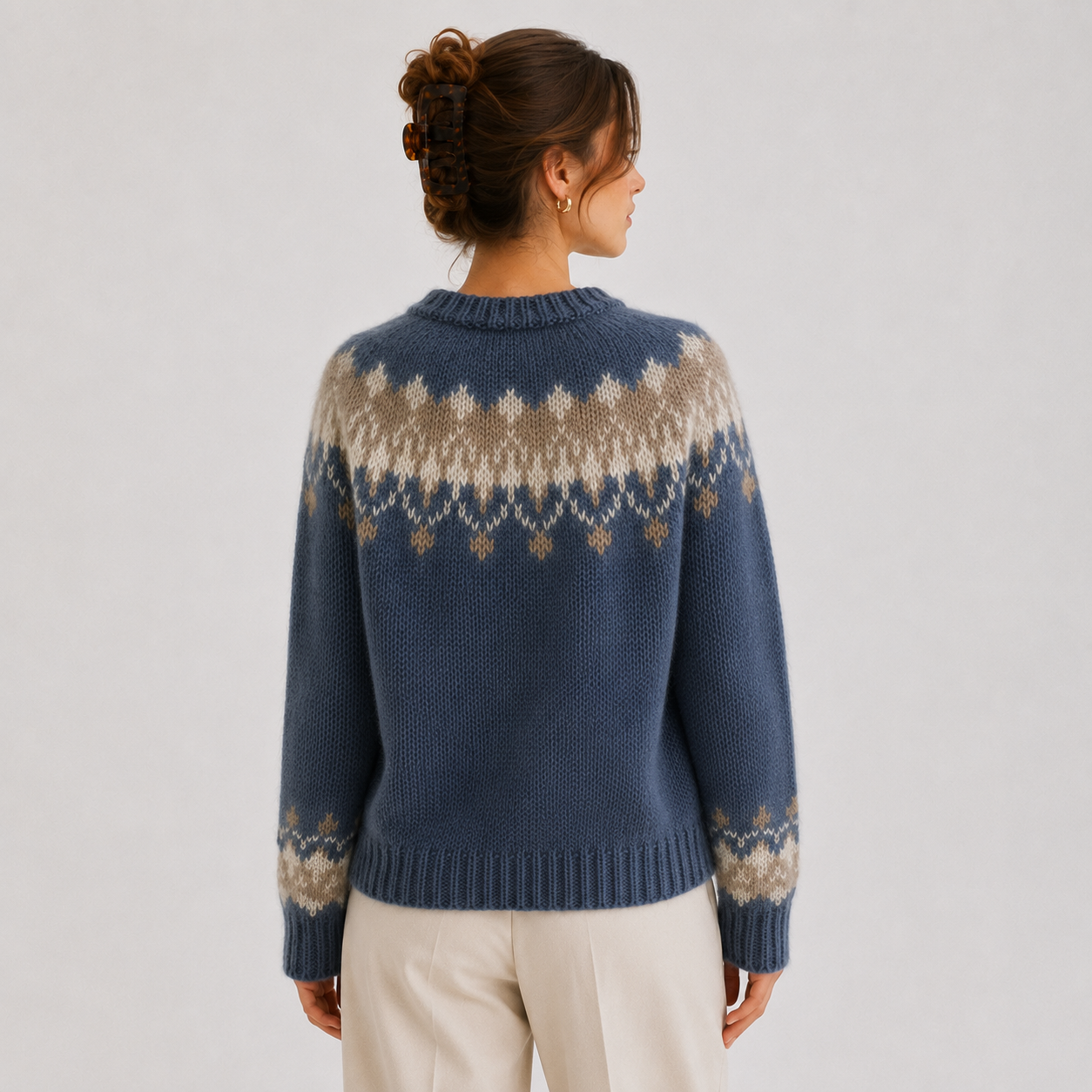 Women's Premium Cashmere Look Pullover Lightweight Warm Knitwear
