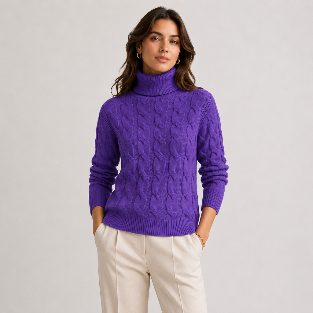 Women's Turtleneck Sweater Lightweight Warm Long Sleeve Knitwear
