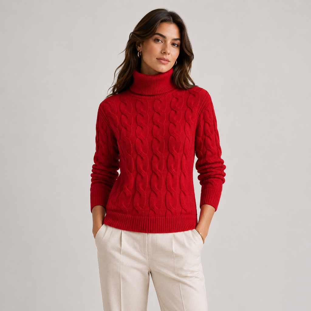 Women's Turtleneck Sweater Lightweight Warm Long Sleeve Knitwear