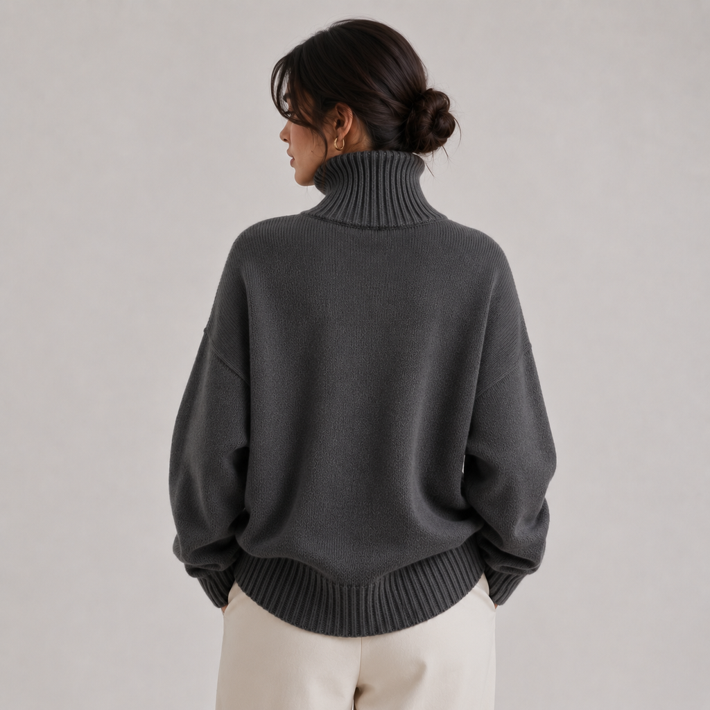 Women's Premium Turtleneck Sweater Warm Lightweight Knit Pullover